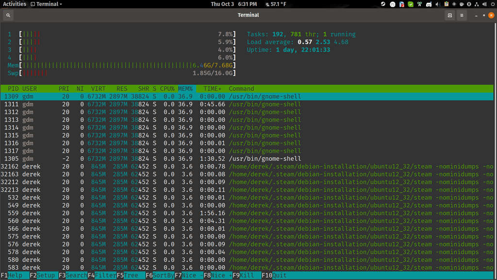 Unusual memory usage for gnome-shell - Desktop - GNOME Discourse