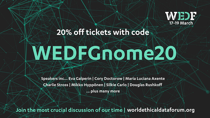 20% off tickets with code WEDFGnome20