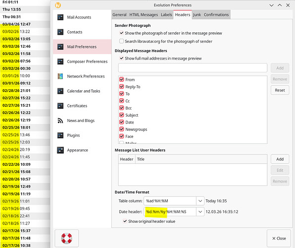 Evolution date format