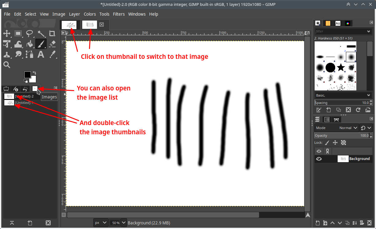 Gimp 2.10 - 2 images open - Applications - GNOME Discourse