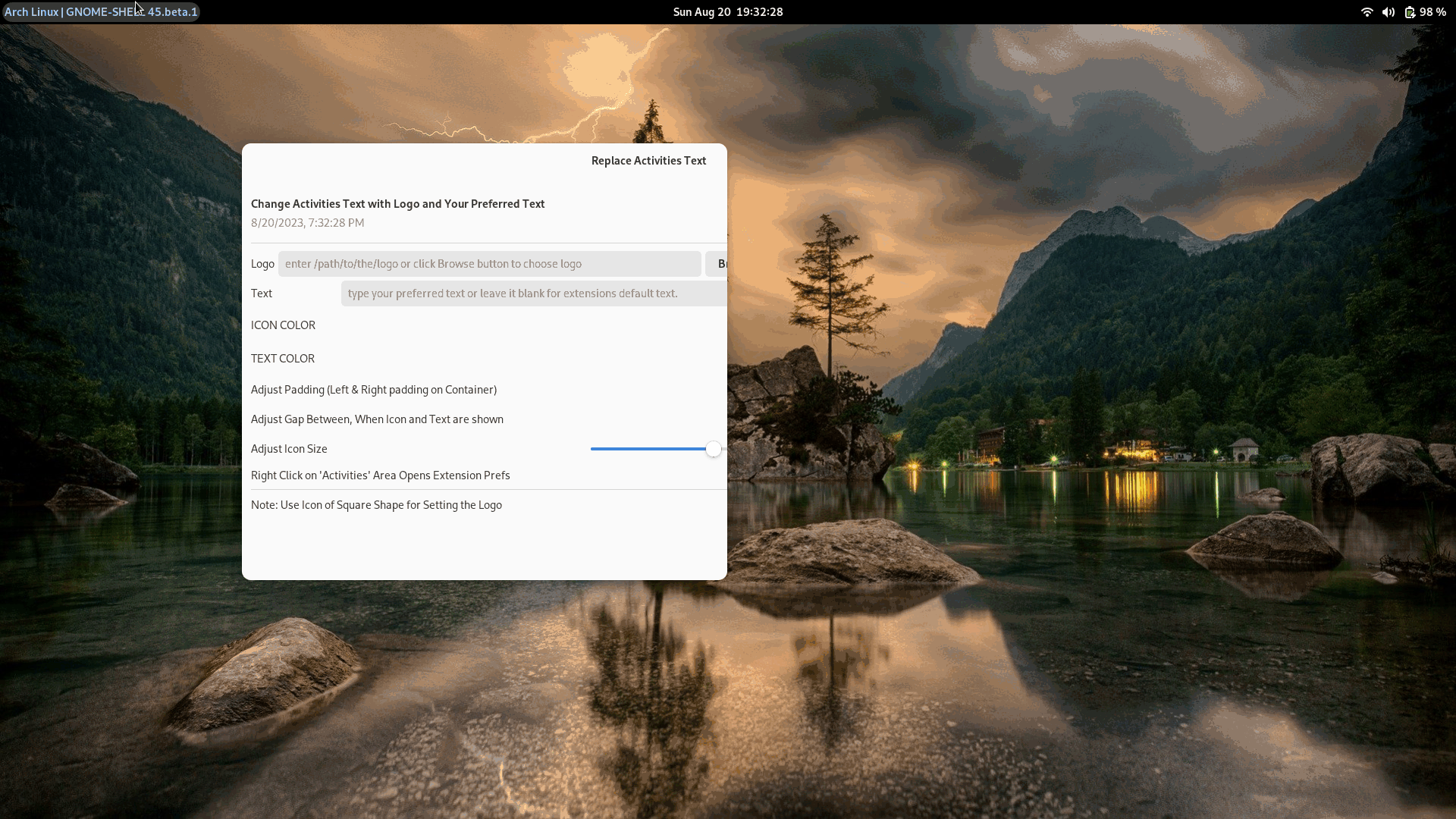 window width control